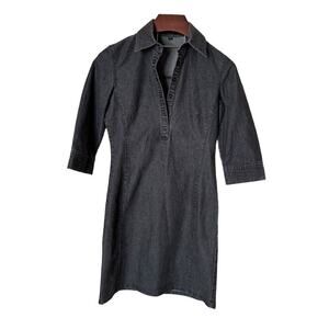Jacob Denim Jean Dress Charcoal Gray Size 5/6 Snap Front 3/4 Sleeves